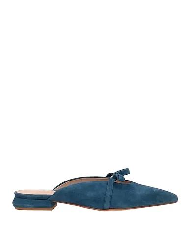 Blue Leather Mules and clogs
