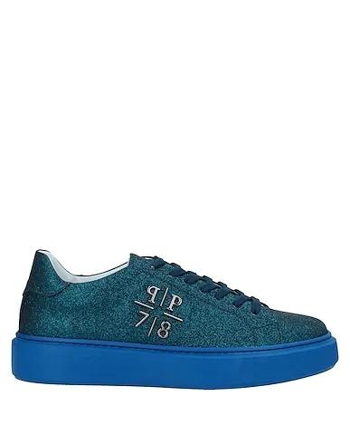 Blue Leather Sneakers