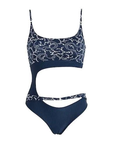 Blue One-piece swimsuits thea ribbed one piece
