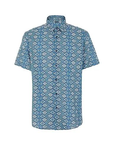 Blue Patterned shirt PRINTED COTTON BLEND S/SLEEVE SHIRT
