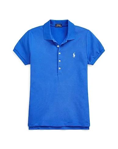 Blue Piqué Polo shirt SLIM FIT STRETCH POLO SHIRT
