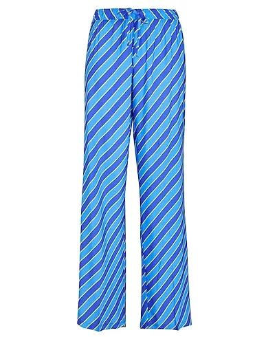 Blue Plain weave Casual pants PRINTED PULL-ON PANTS
