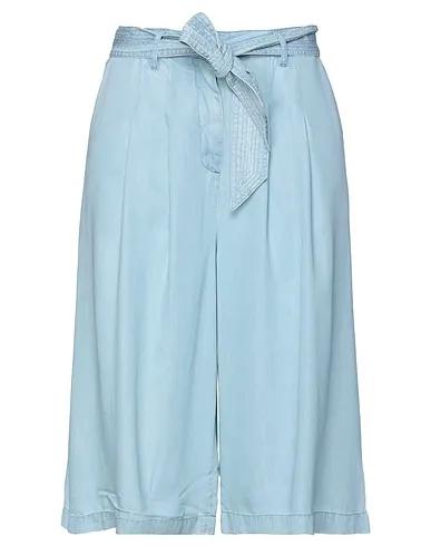Blue Plain weave Cropped pants & culottes