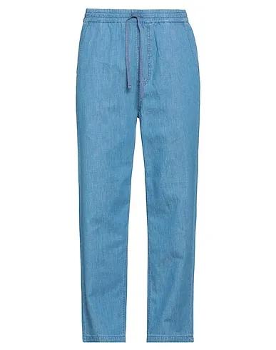 Blue Plain weave Denim pants