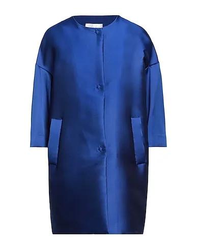 Blue Plain weave Full-length jacket