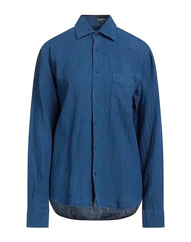 Blue Plain weave Linen shirt
