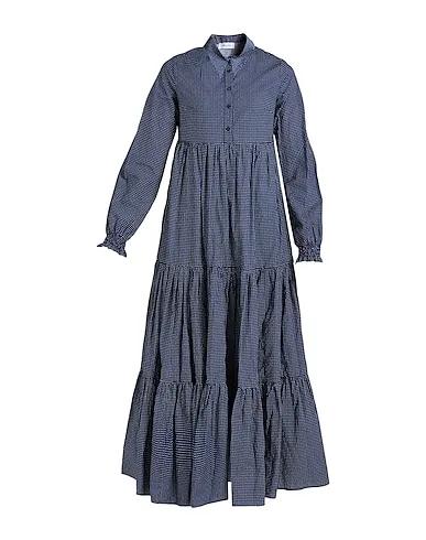 Blue Plain weave Long dress
