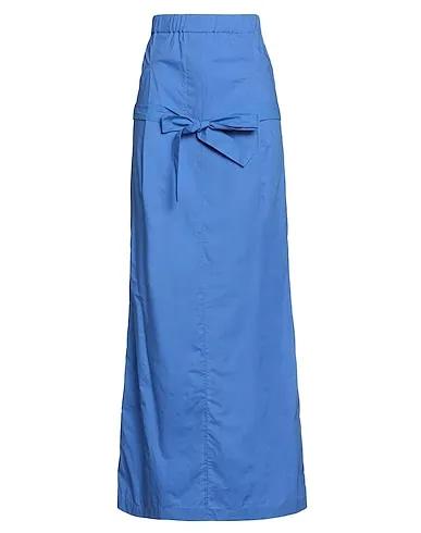 Blue Plain weave Maxi Skirts