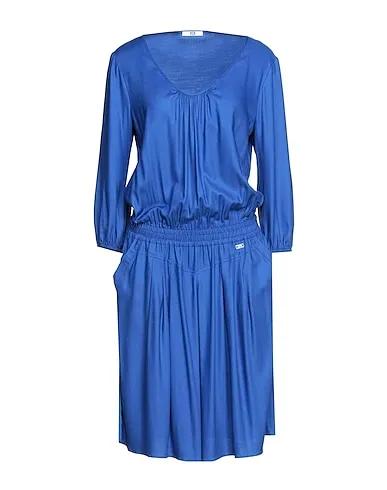 Blue Plain weave Midi dress
