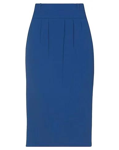 Blue Plain weave Midi skirt