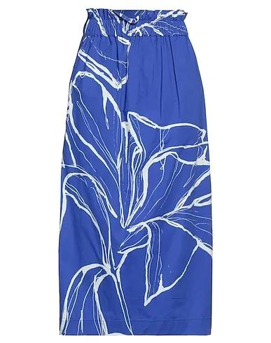 Blue Plain weave Midi skirt
