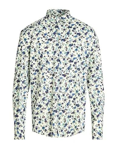 Blue Plain weave Patterned shirt PRINTED REGULAR SHIRT