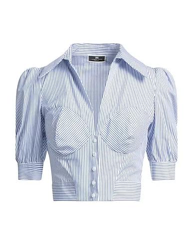 Blue Plain weave Striped shirt