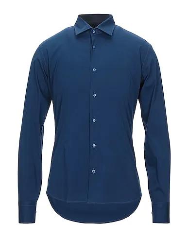 Blue Poplin Solid color shirt