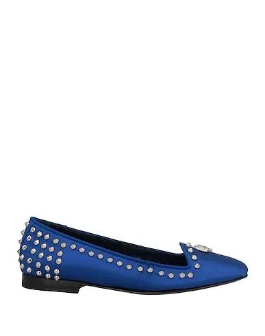 Blue Satin Loafers