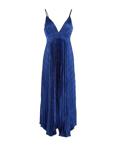 Blue Satin Midi dress