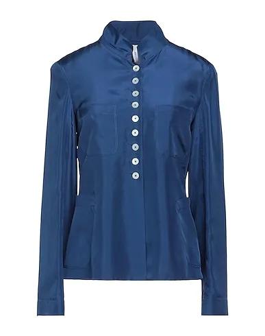 Blue Satin Silk shirts & blouses