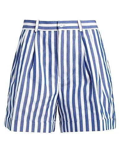 Blue Shorts & Bermuda STRIPED PLEATED LINEN-COTTON DOBBY SHORT
