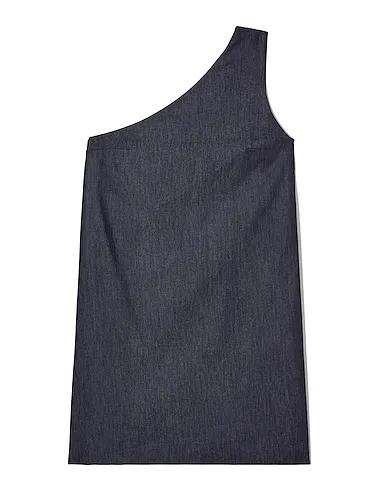 Blue Silk shantung One-shoulder dress
