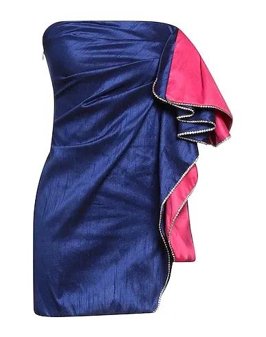 Blue Silk shantung Short dress