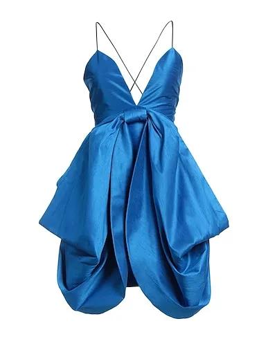 Blue Silk shantung Short dress