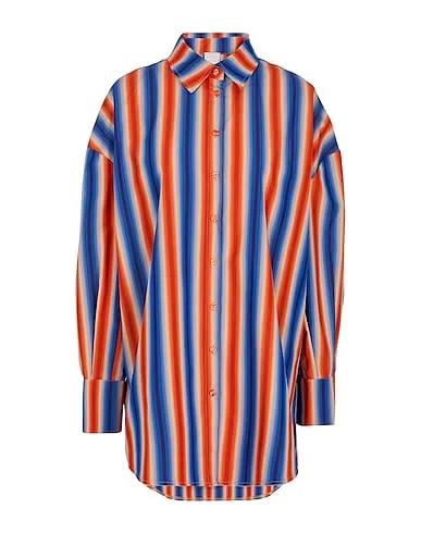 Blue Striped shirt PRINTED COTTON OVERSIZE BOYFRIEND SHIRT
