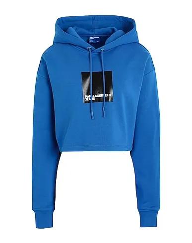 Blue Sweatshirt Hooded sweatshirt KLJ CROPPED HOODIE

