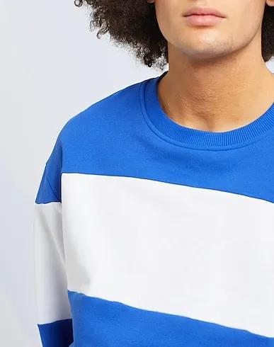 Blue Sweatshirt ORGANIC COTTON STRIPED ROUND-NECK
