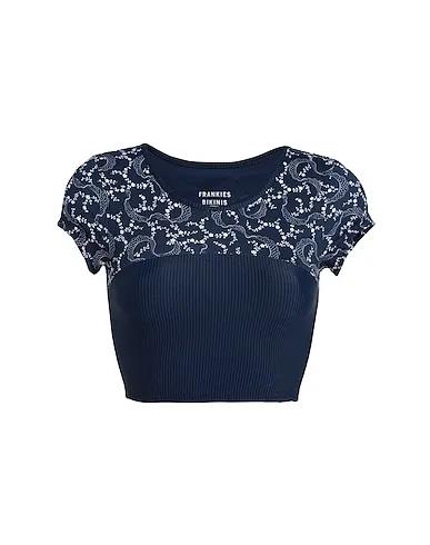 Blue Synthetic fabric Crop top imogene ribbed top

