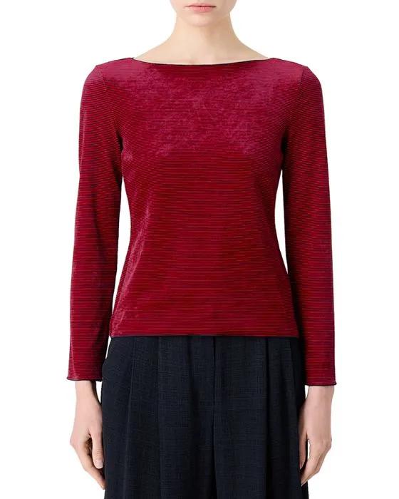 Boat Neck Chenille Sweater
