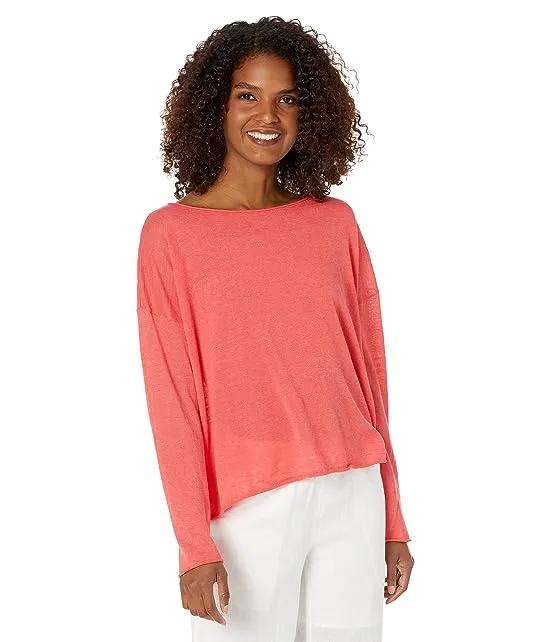 Boatneck Box Top in Organic Linen Cotton Jersey
