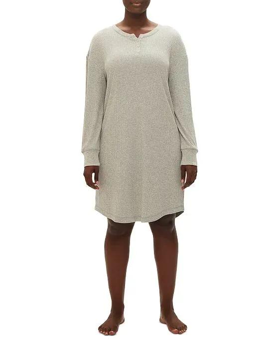 Body Women's Henley Dorm Long-Sleeve Sleepshirt