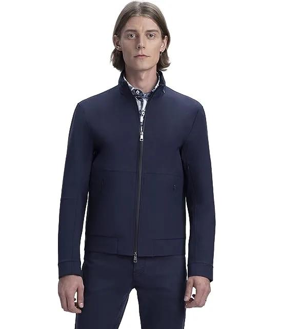 Bomber Jacket with Water-Resistant Fabric and Two-Way Zipper Closure