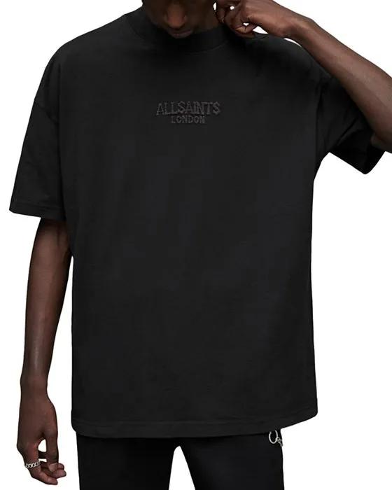 Bones Cotton Tufted Logo Appliqué Oversized Tee