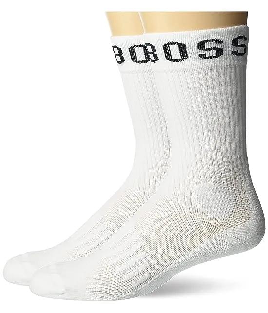 BOSS Mens 2-pack Big Logo Crew Sock