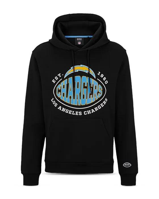BOSS NFL Los Angeles Chargers Cotton Blend Printed Regular Fit Hoodie