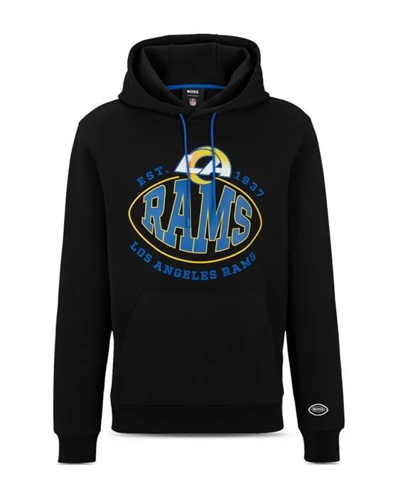 BOSS NFL Los Angeles Rams Cotton Blend Printed Regular Fit Hoodie