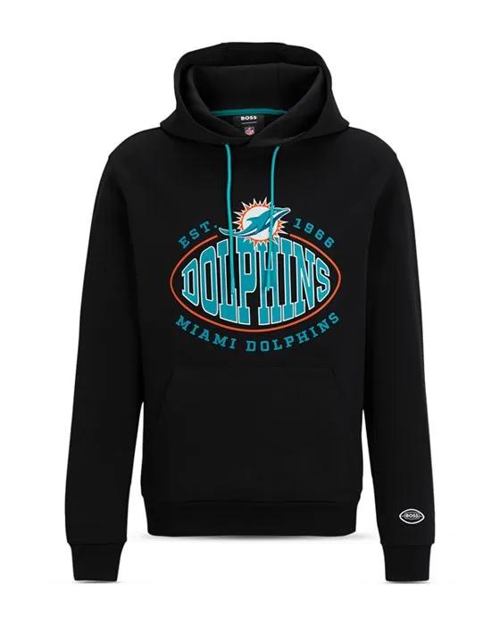 BOSS NFL Miami Dolphins Cotton Blend Printed Regular Fit Hoodie