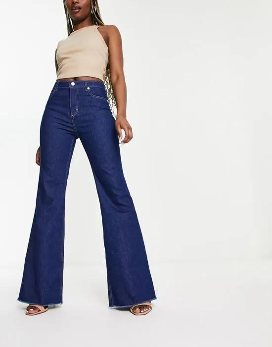 BOSS Orange FRIDA 70s flared jeans in medium blue