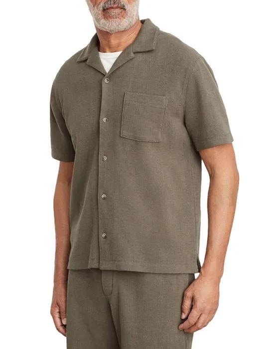 Boucle Short Sleeve Button Front Camp Shirt