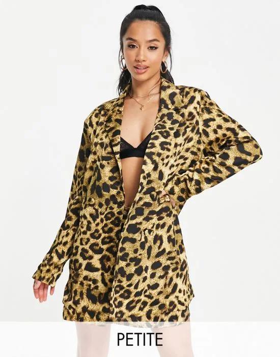 boxy oversized blazer in leopard print - part of a set