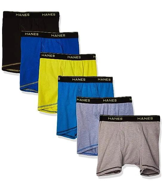 Boys' Cool Comfort Breathable Mesh Boxer Brief 6-Pack Assorted Color