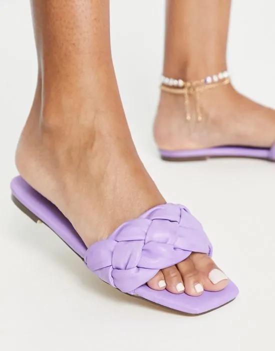 braided slides in lilac