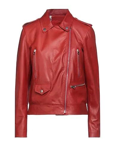Brick red Biker jacket