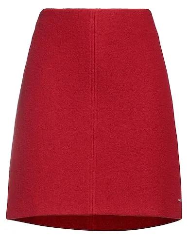 Brick red Boiled wool Mini skirt