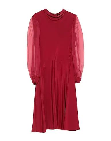 Brick red Chiffon Midi dress