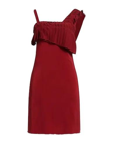 Brick red Chiffon Short dress
