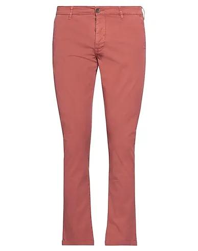 Brick red Cotton twill Casual pants