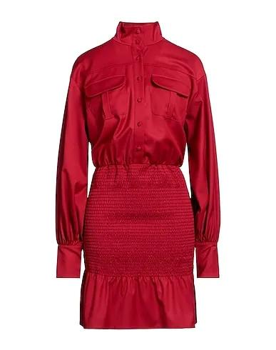 Brick red Cotton twill Short dress