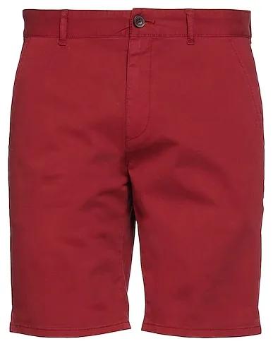 Brick red Cotton twill Shorts & Bermuda